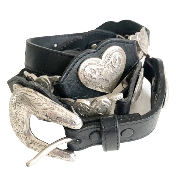 Tony Lama Western Linked Hearts Belt vintage USA